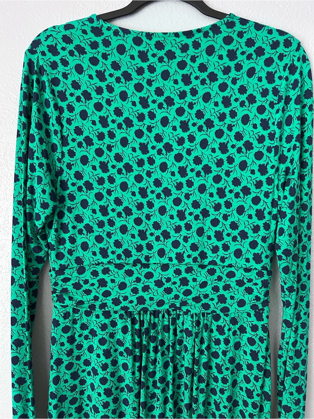 Boden Green Floral Jersey Faux Wrap Dress Size UK 12 US 8 - Picture 8 of 12